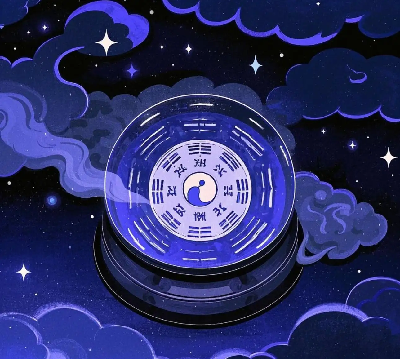 Ba Zi chart with Wood Snake year elements and Feng Shui symbols